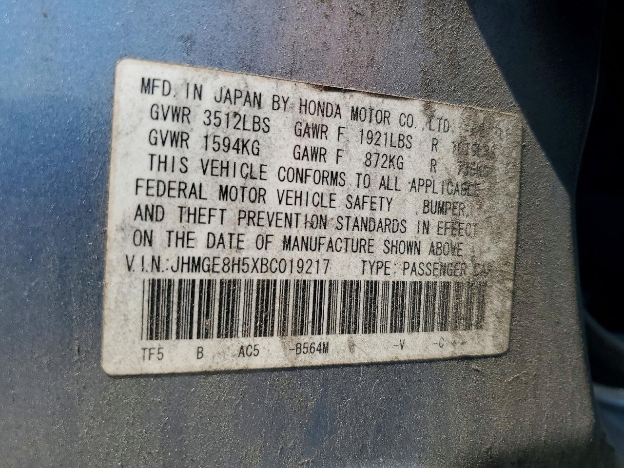 2011 HONDA FIT