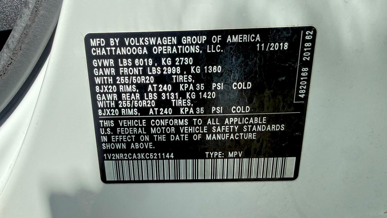 2019 VOLKSWAGEN ATLAS