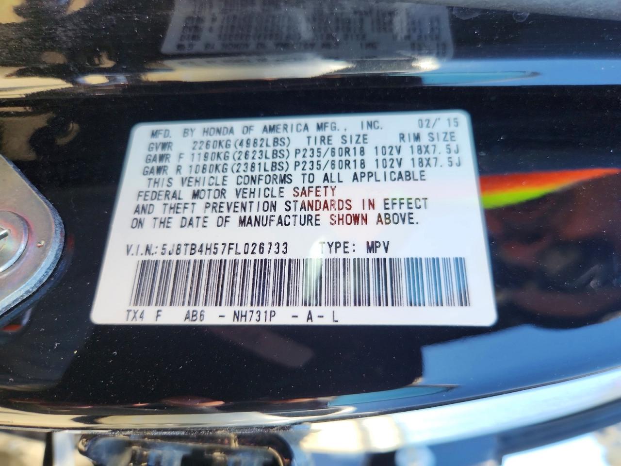 2015 ACURA RDX