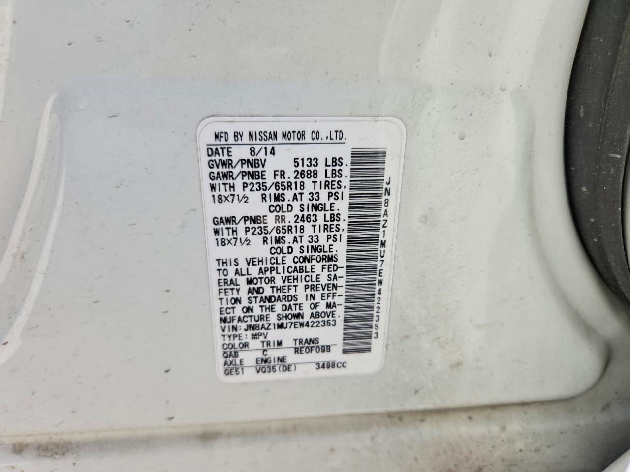 2014 NISSAN MURANO