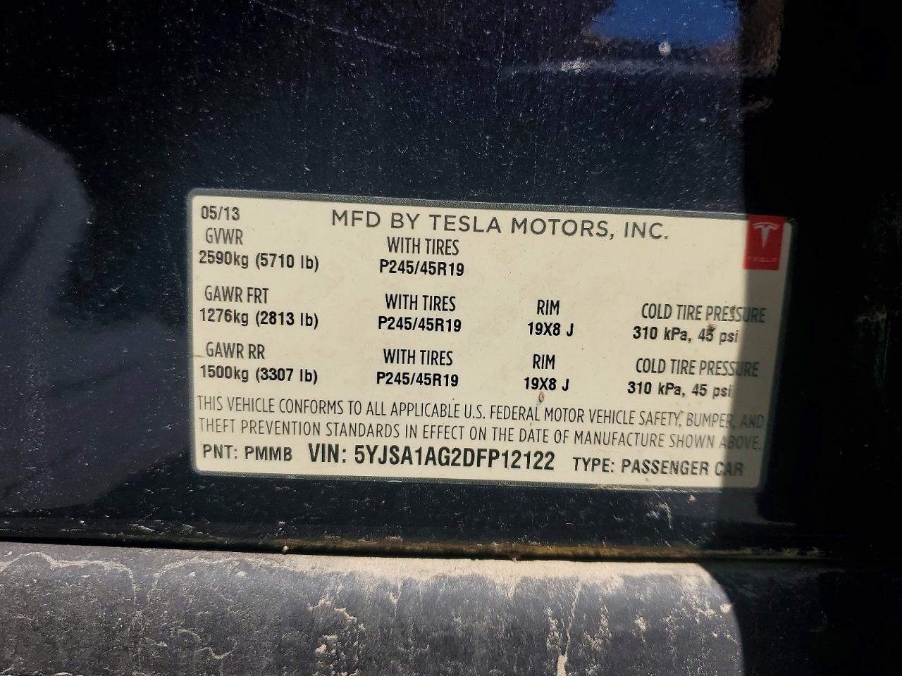 2013 TESLA MODEL S