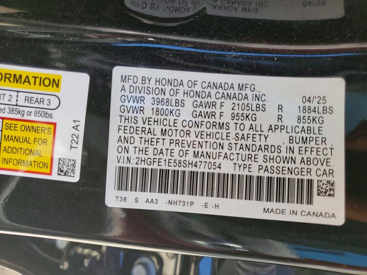 2025 HONDA CIVIC