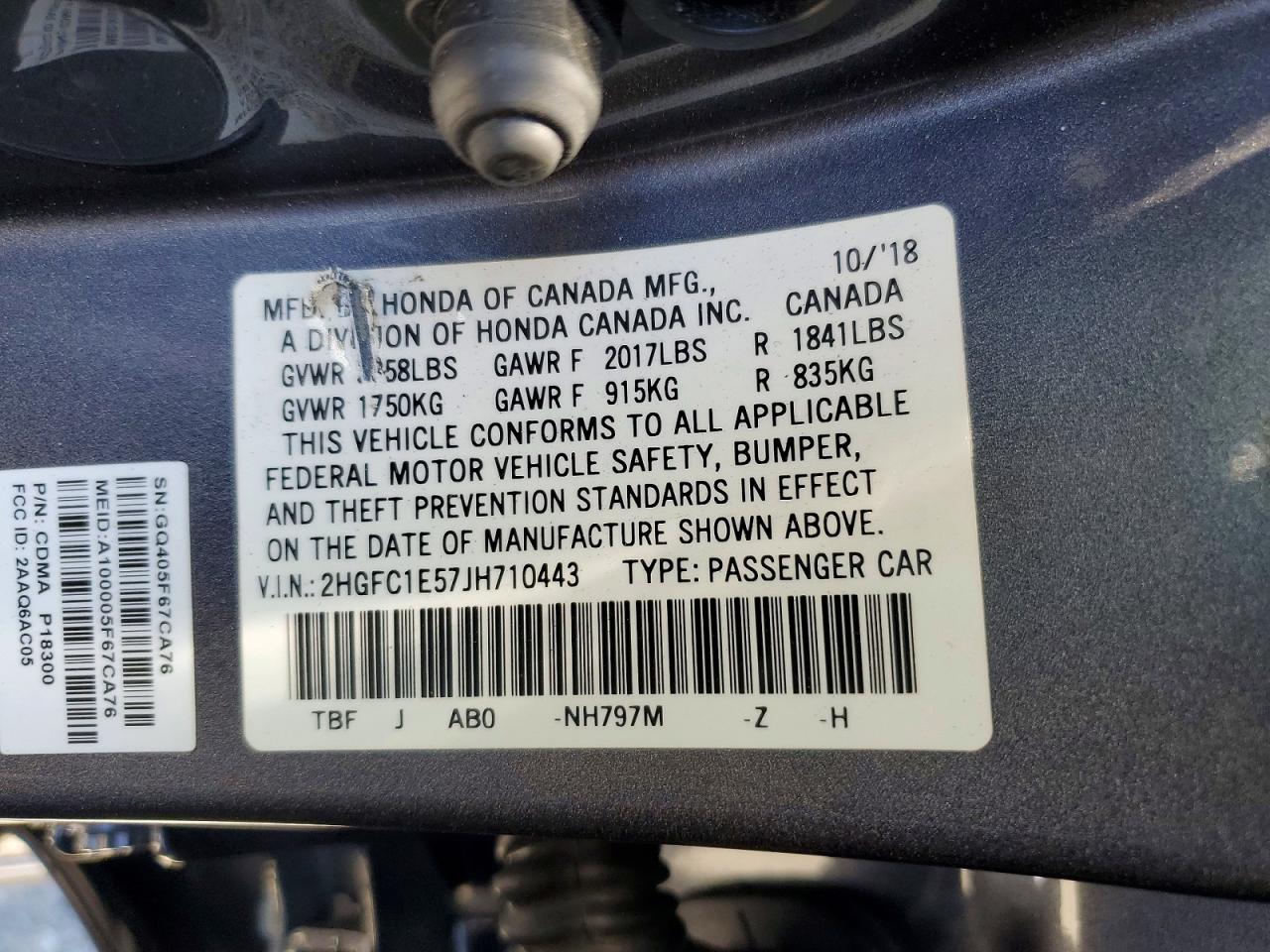 2018 HONDA CIVIC