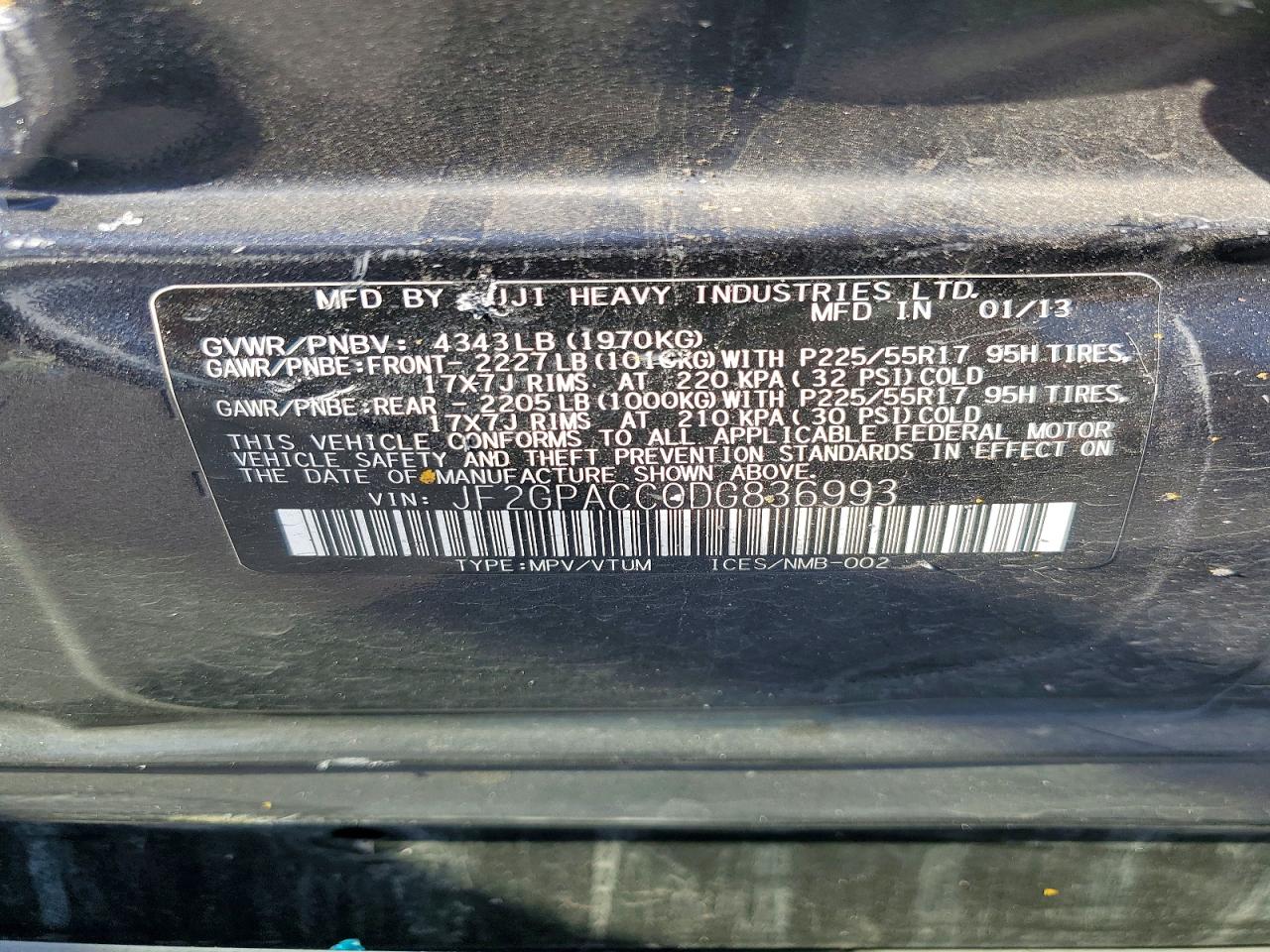 2013 SUBARU XV