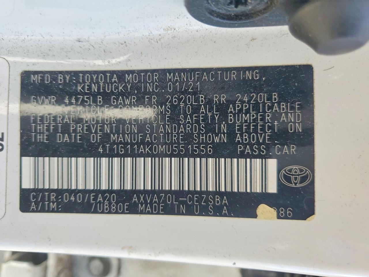 2021 TOYOTA CAMRY