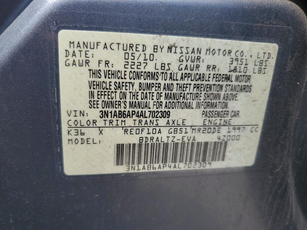 2010 NISSAN SENTRA