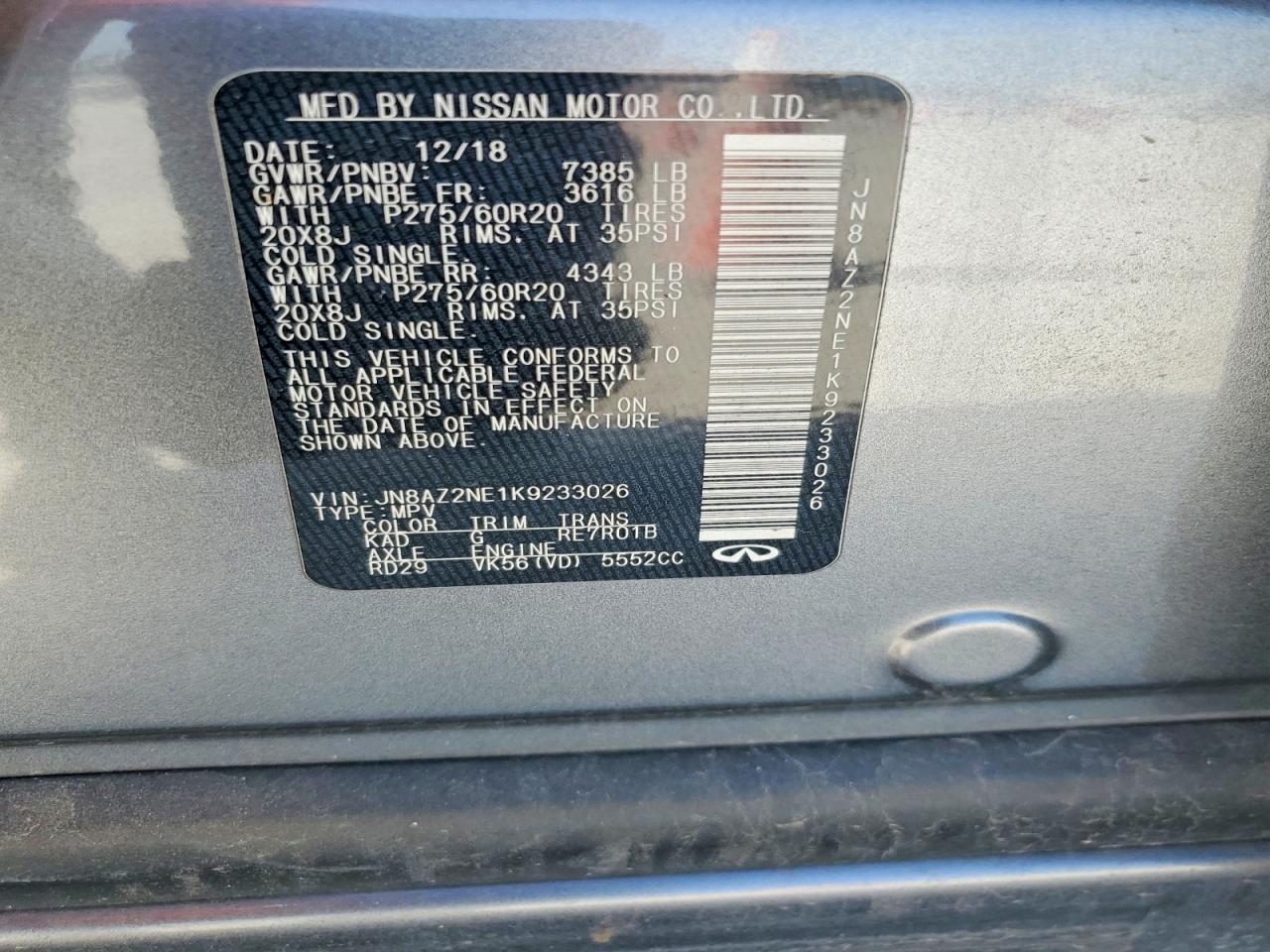 2019 INFINITI QX80