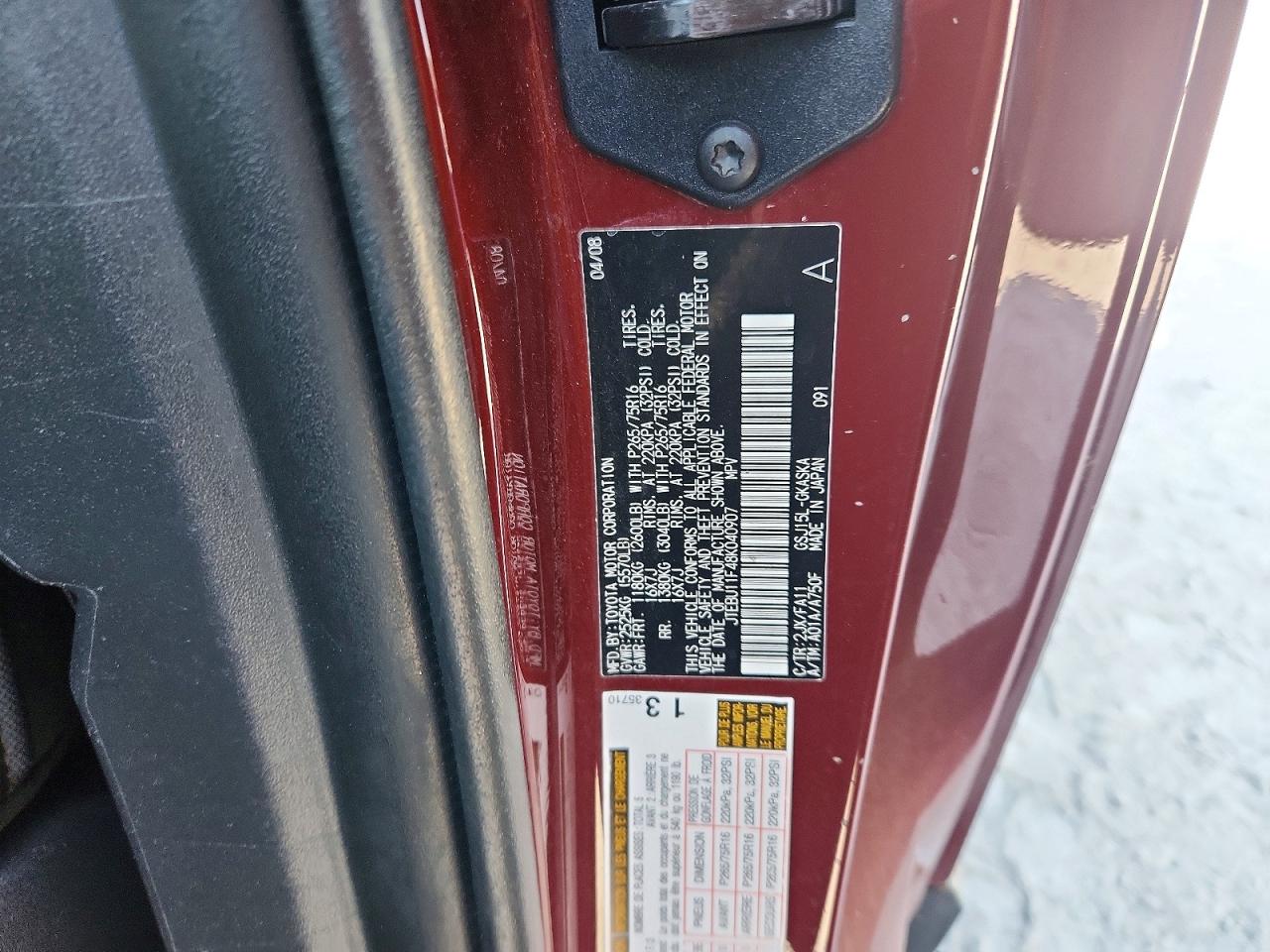 2008 TOYOTA FJ CRUISER