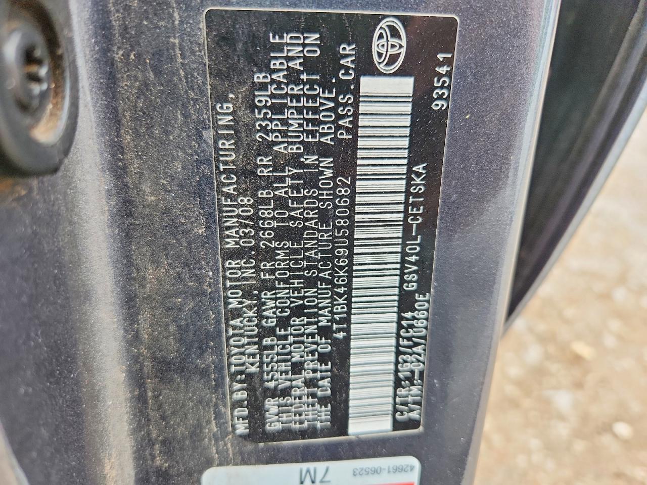 2009 TOYOTA CAMRY
