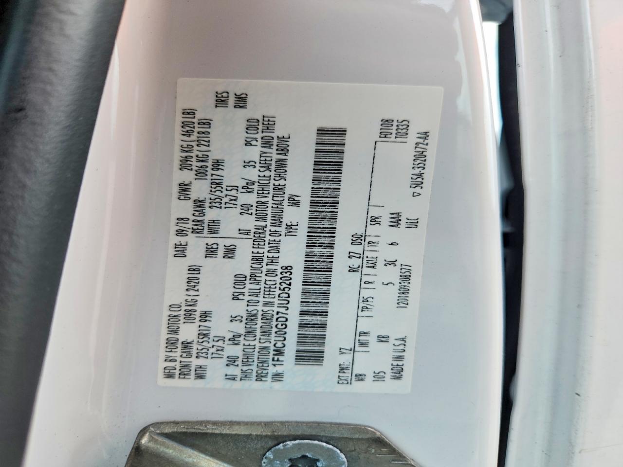 2018 FORD ESCAPE
