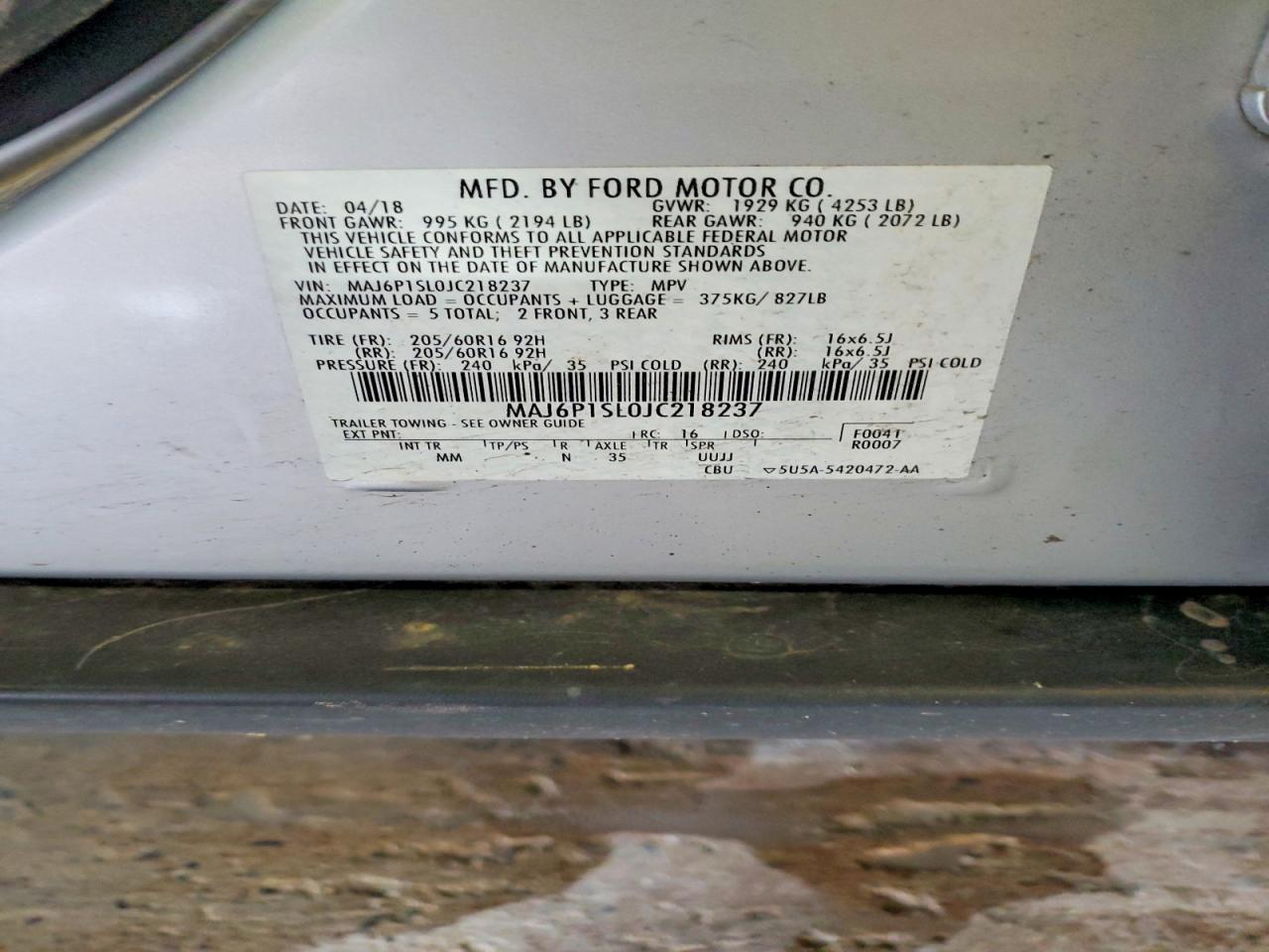 2018 FORD ECOSPORT