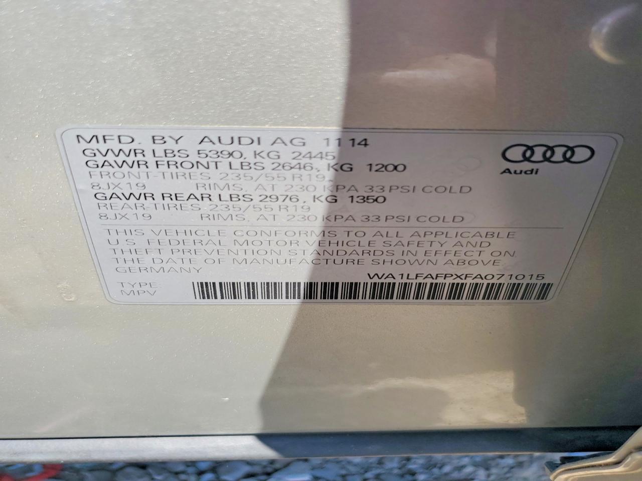 2015 AUDI Q5