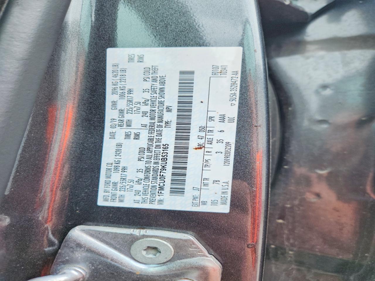 2019 FORD ESCAPE