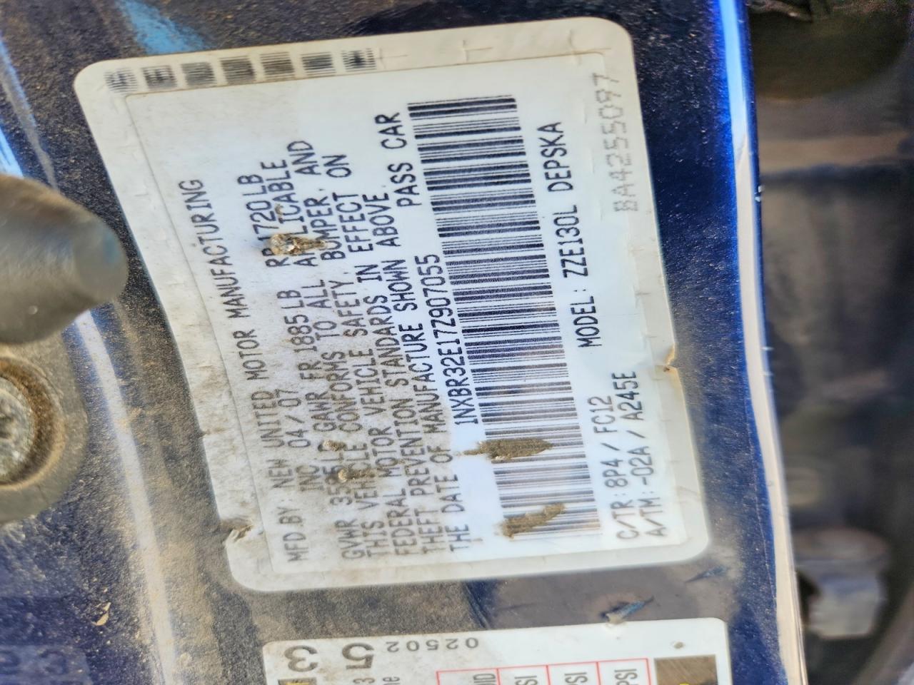 2007 TOYOTA COROLLA