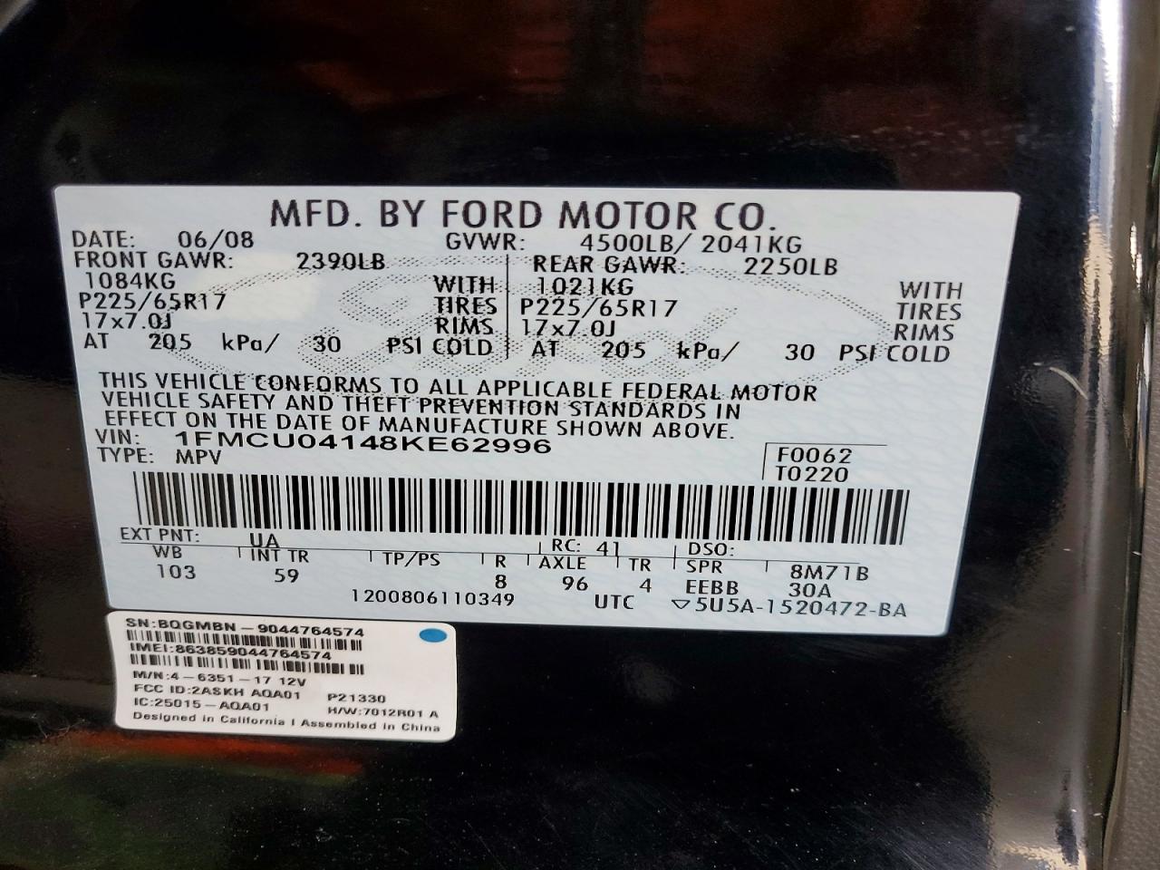 2008 FORD ESCAPE