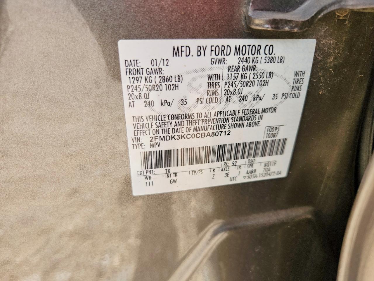 2012 FORD EDGE