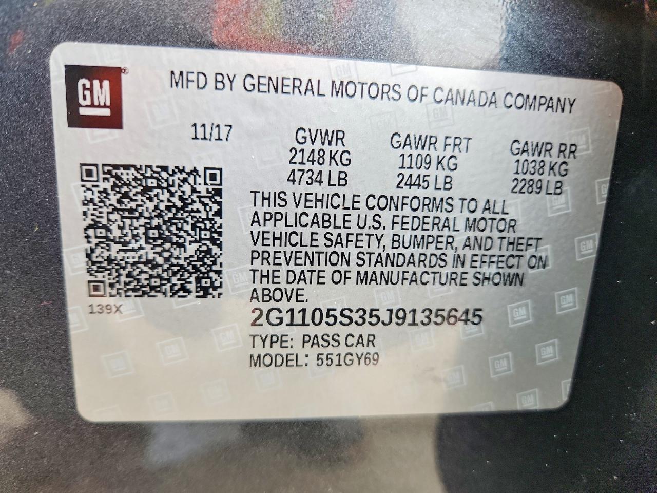 2018 CHEVROLET IMPALA