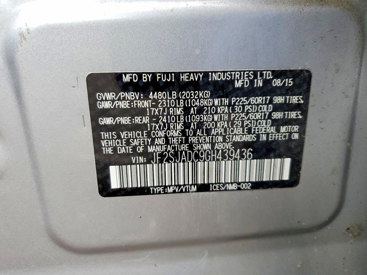 2016 SUBARU FORESTER