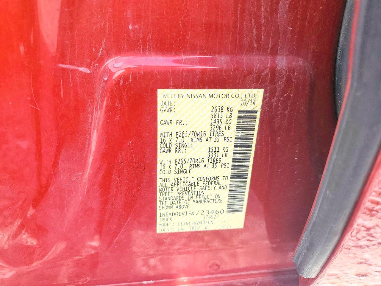 2015 NISSAN FRONTIER