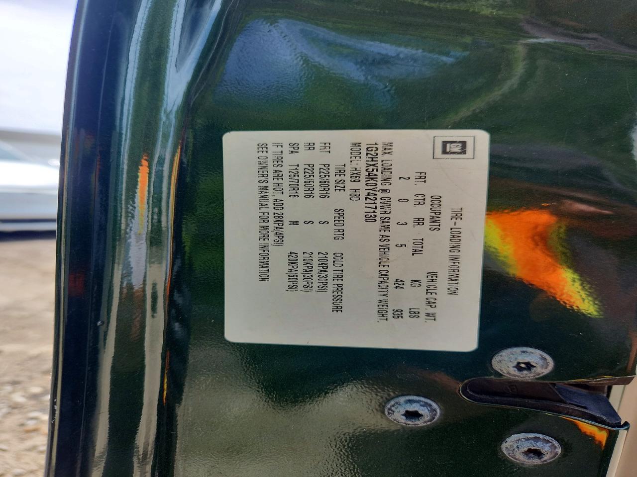 2000 PONTIAC BONNEVILLE