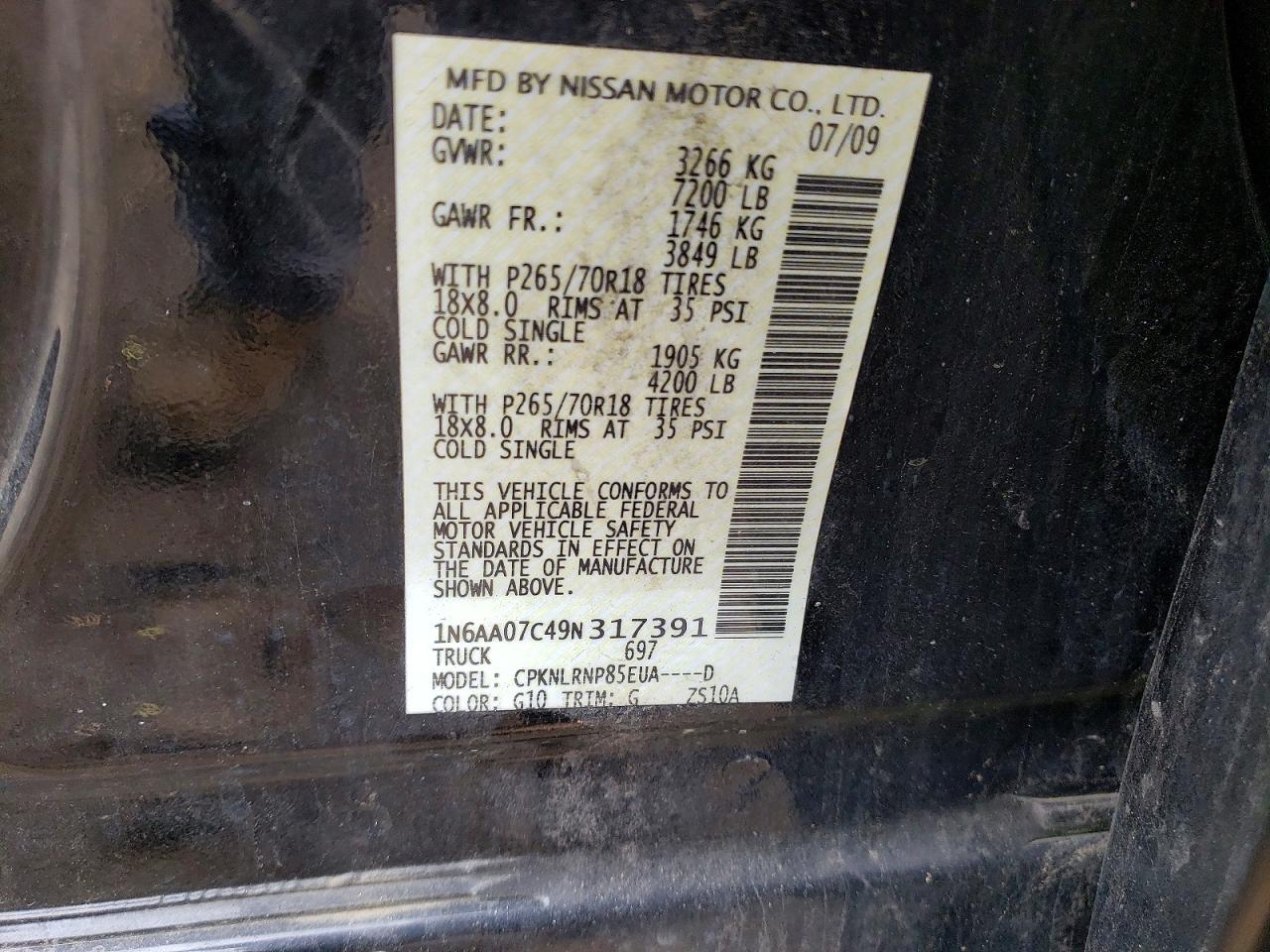 2009 NISSAN TITAN