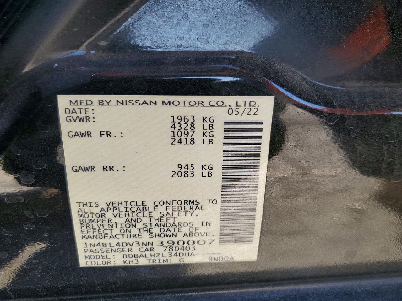 2022 NISSAN ALTIMA