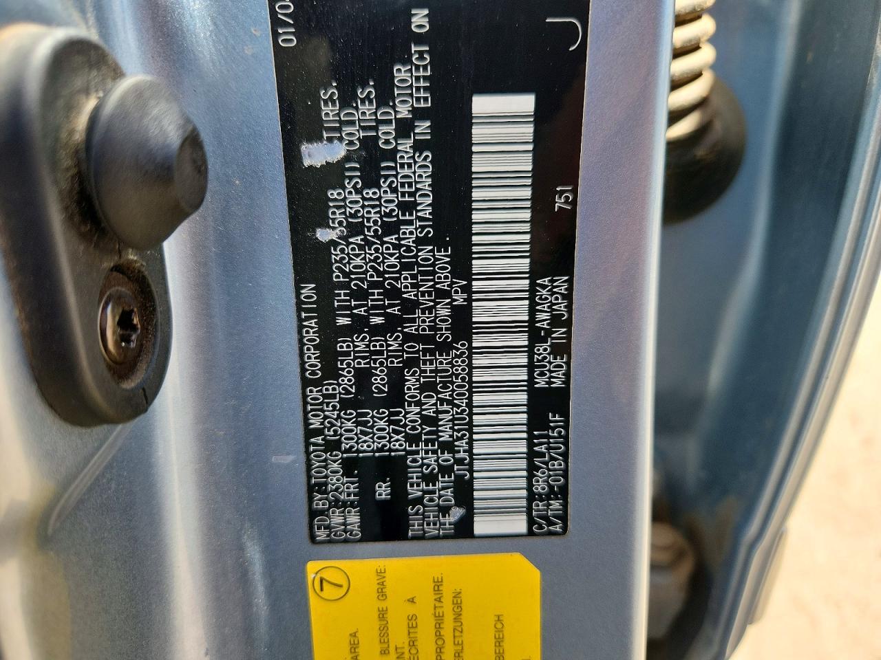 2004 LEXUS RX330