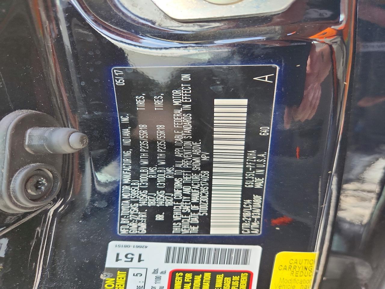 2017 TOYOTA SIENNA