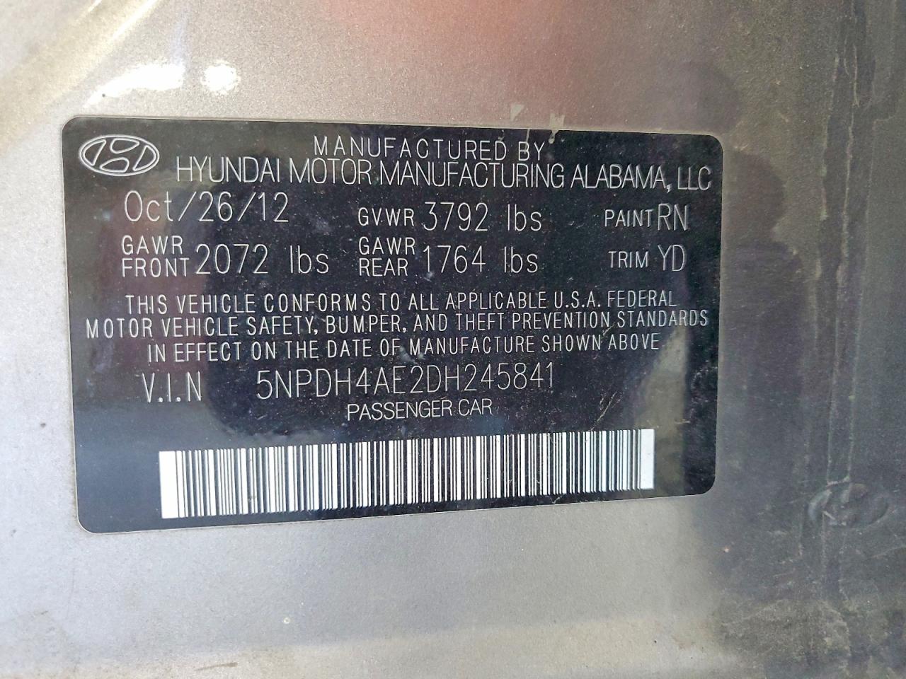 2013 HYUNDAI ELANTRA