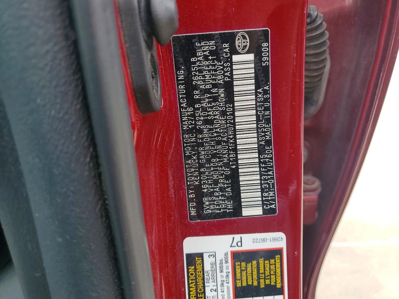 2017 TOYOTA CAMRY