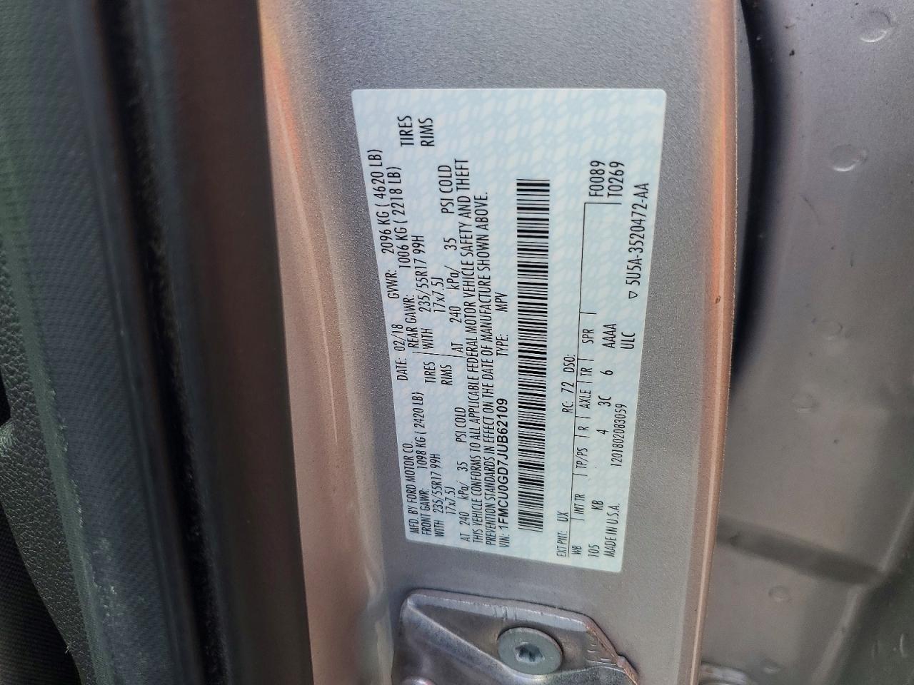 2018 FORD ESCAPE