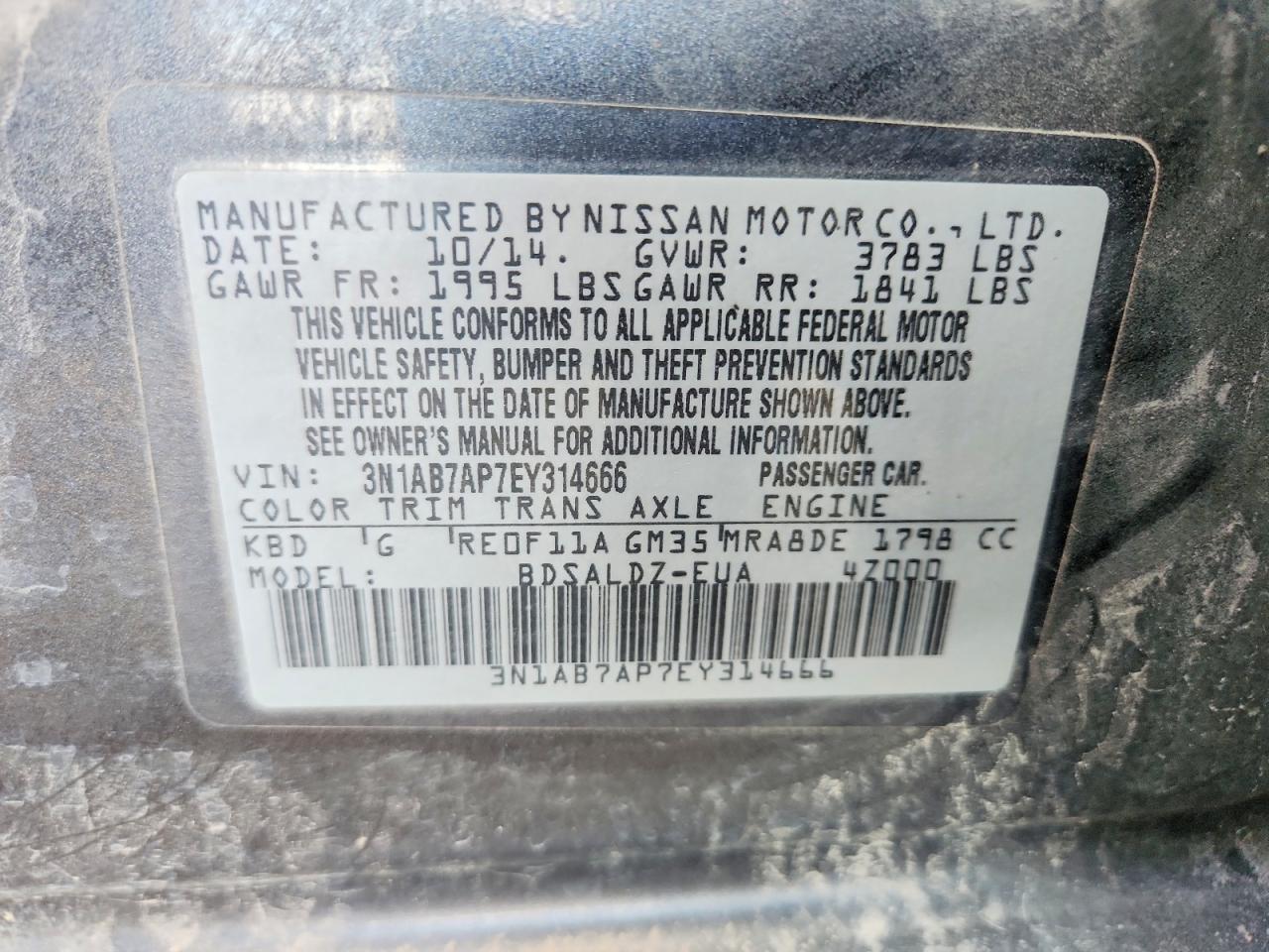 2014 NISSAN SENTRA
