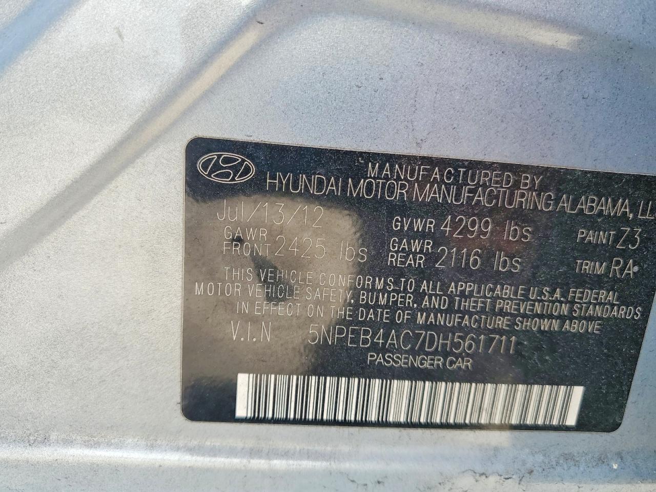 2013 HYUNDAI SONATA