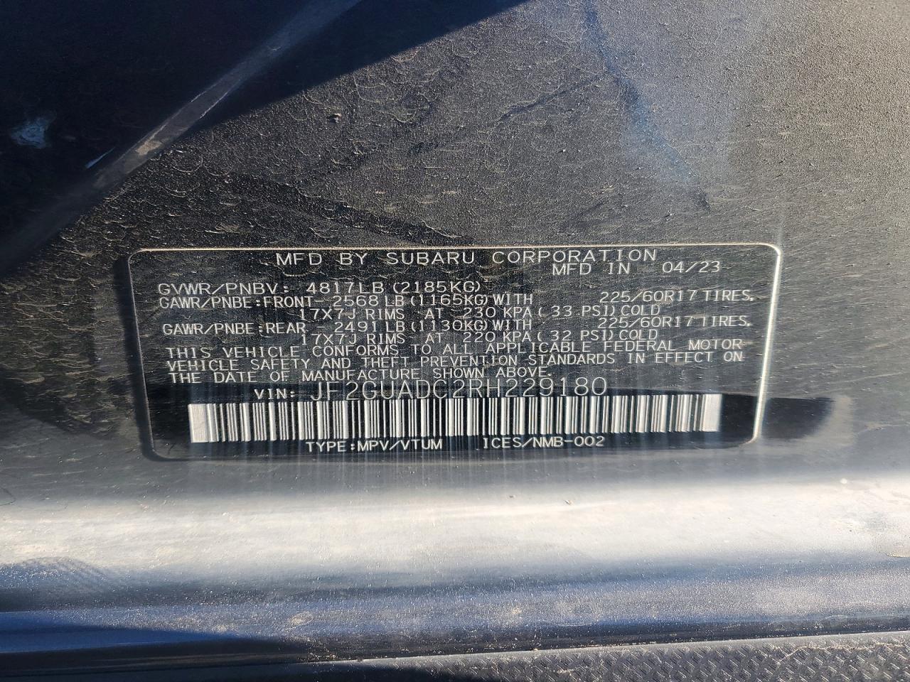 2024 SUBARU CROSSTREK