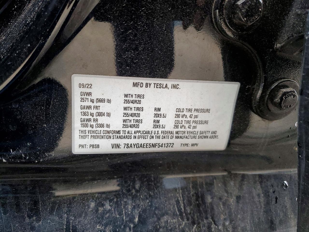 2022 TESLA MODEL Y