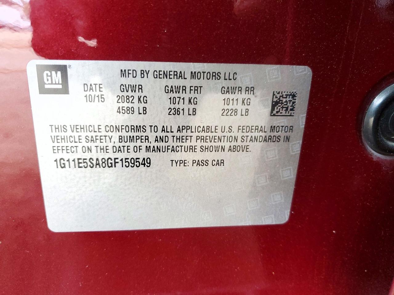 2016 CHEVROLET MALIBU