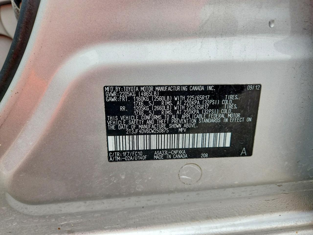 2012 TOYOTA RAV4