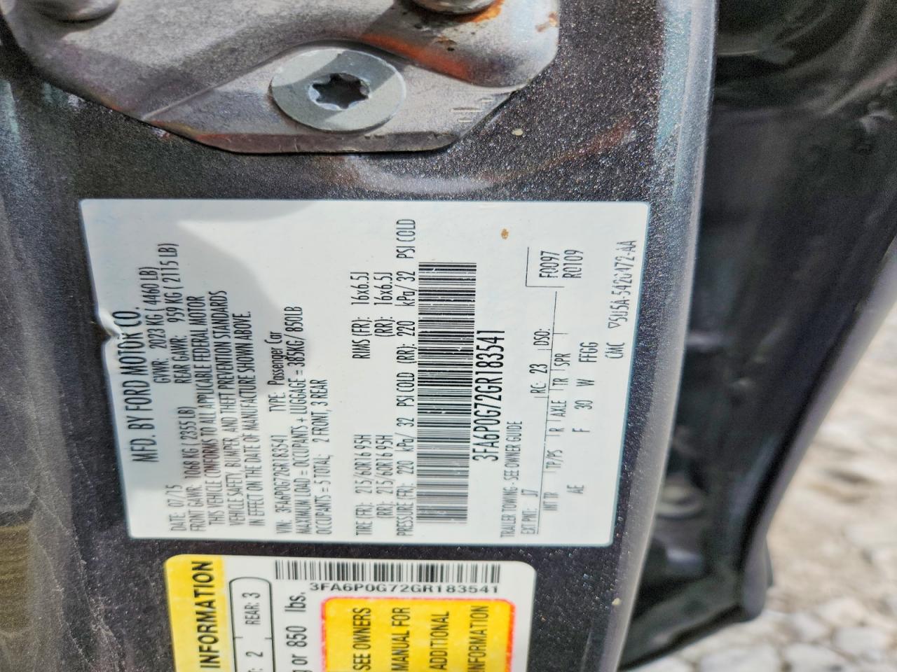 2016 FORD FUSION