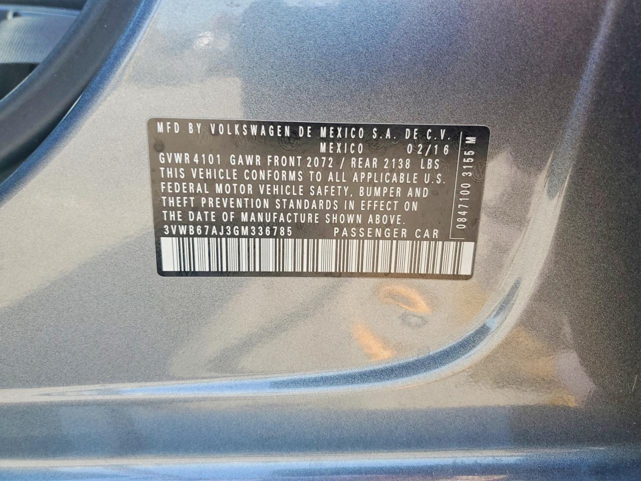 2016 VOLKSWAGEN JETTA