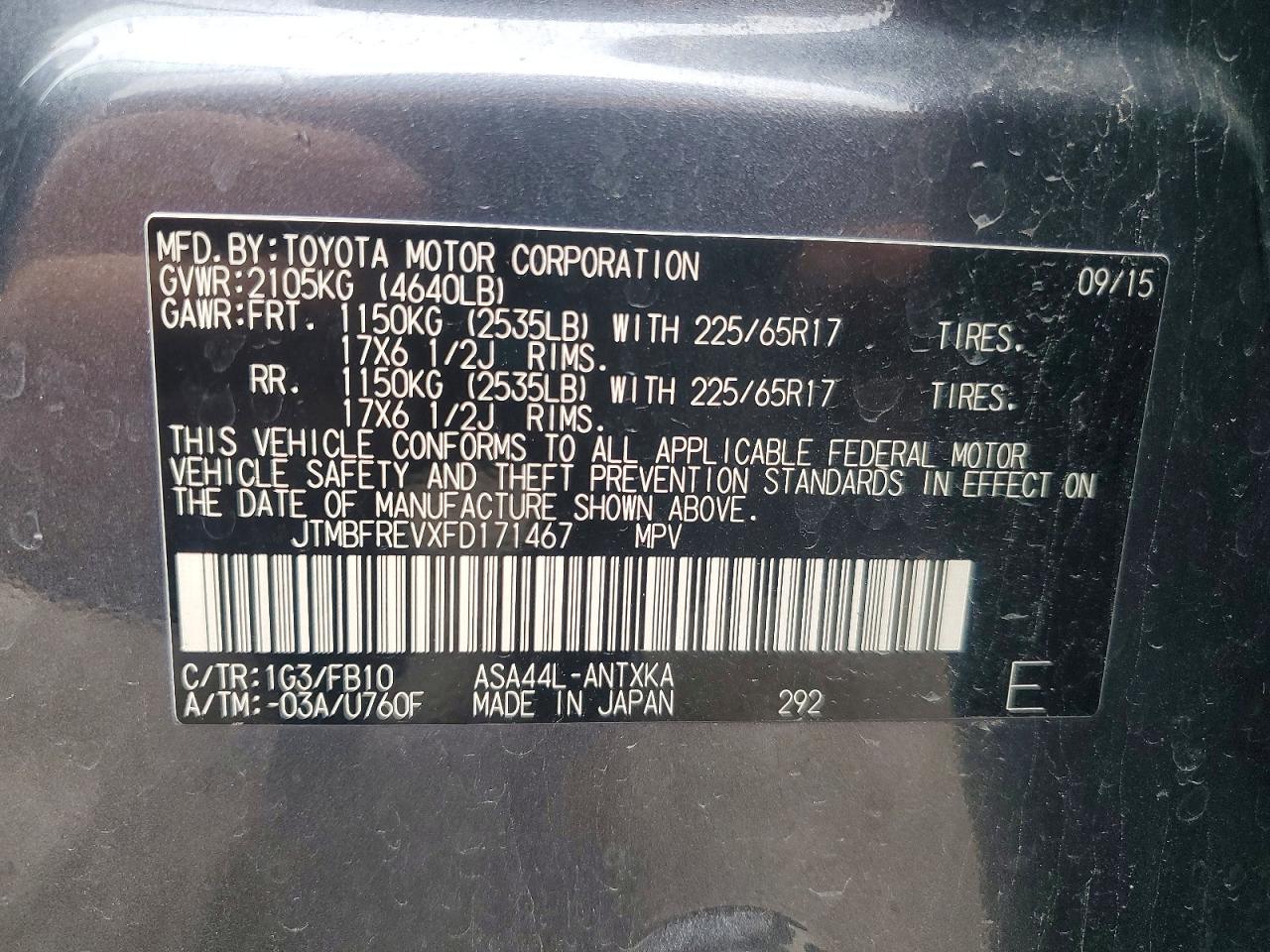 2015 TOYOTA RAV4
