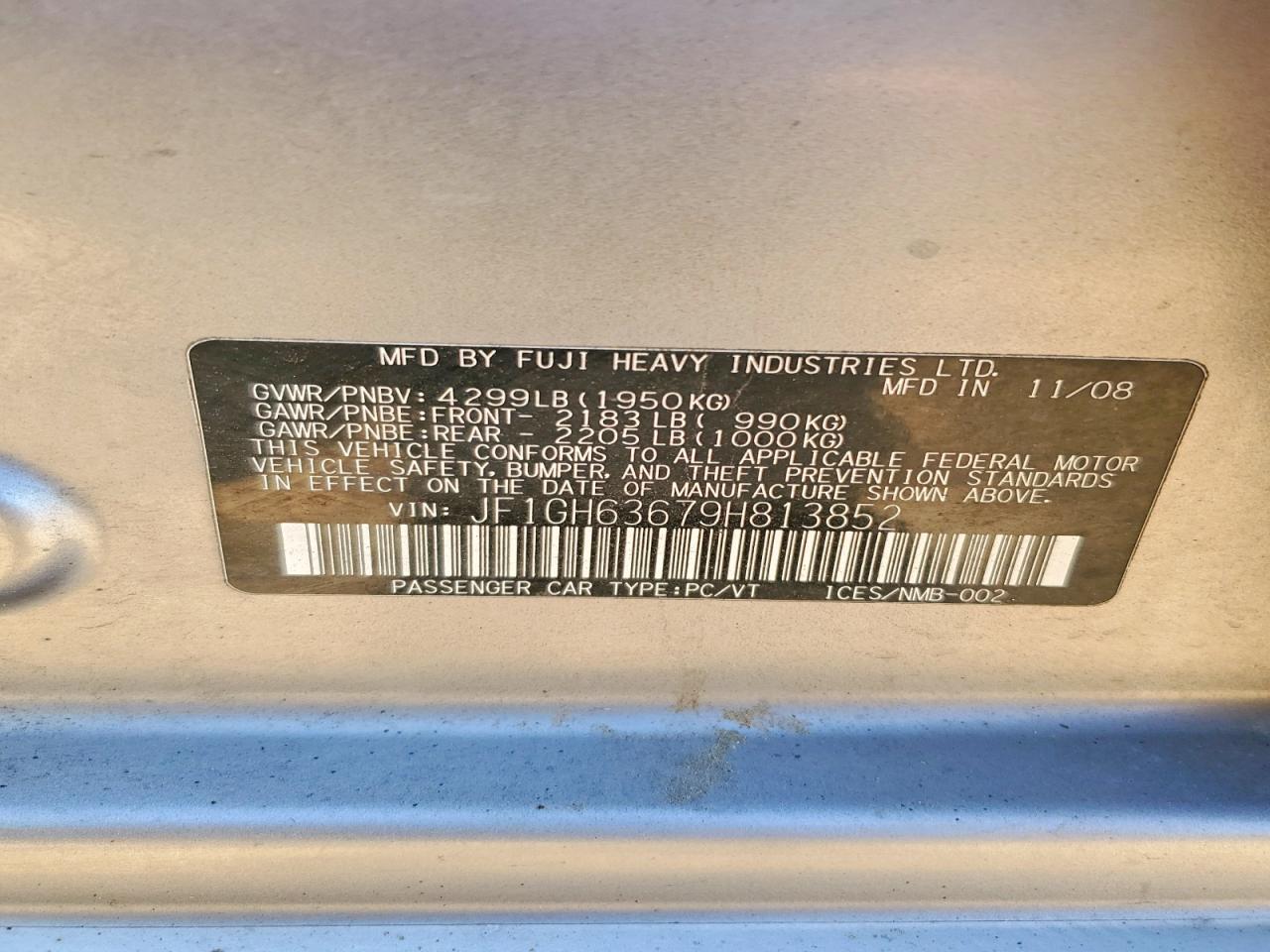 2009 SUBARU IMPREZA