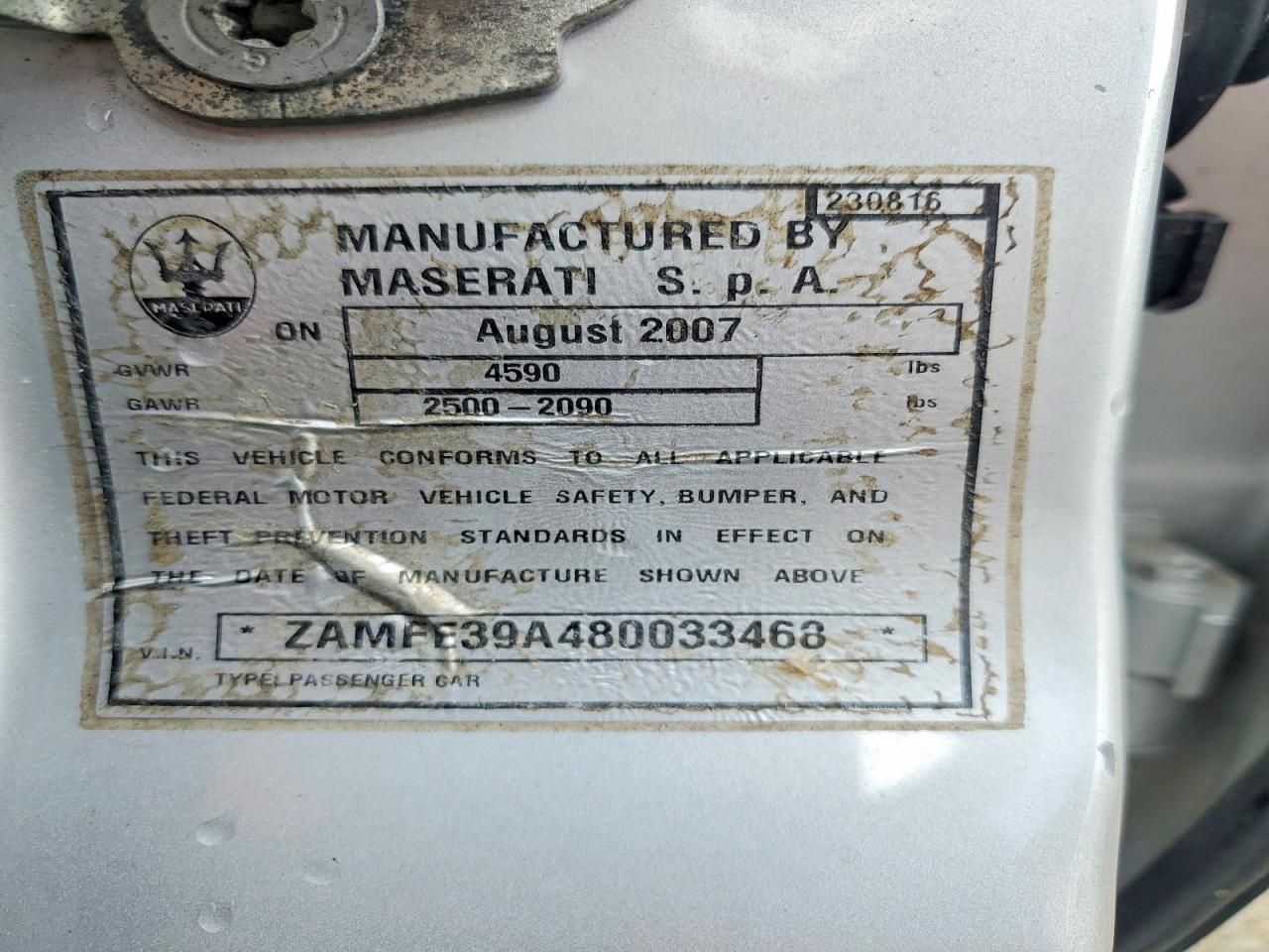 2008 MASERATI QUATTROPOR