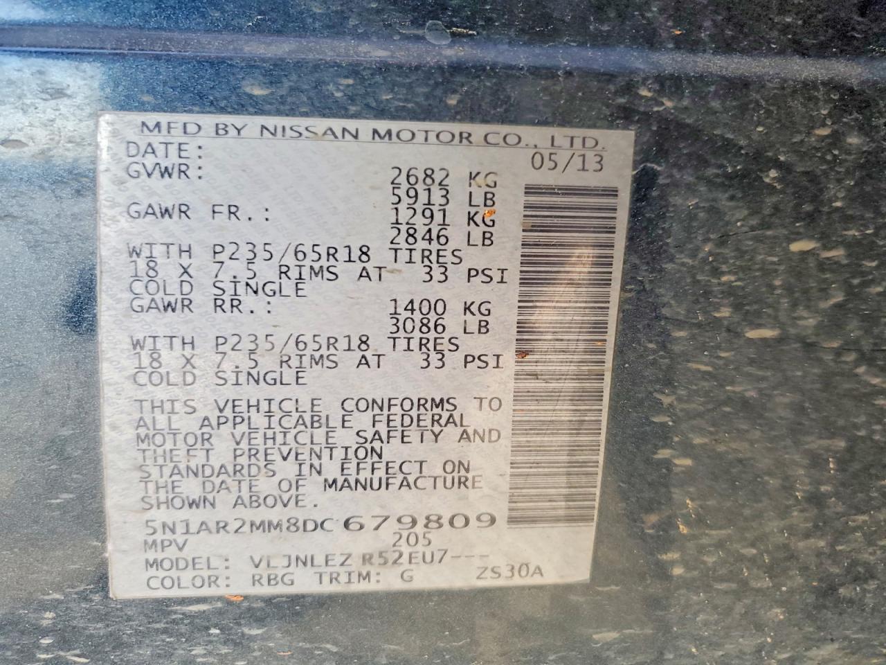 2013 NISSAN PATHFINDER