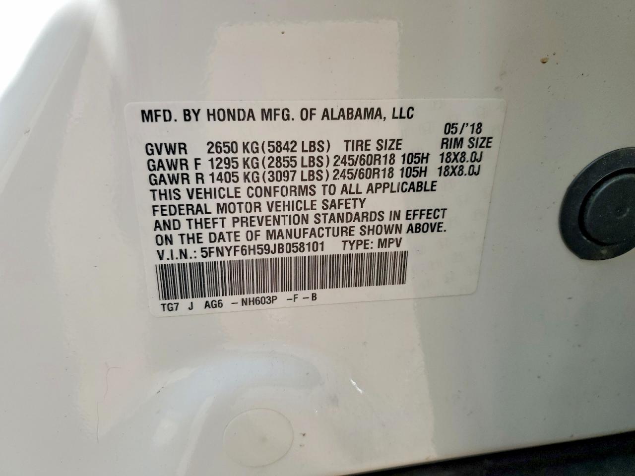 2018 HONDA PILOT