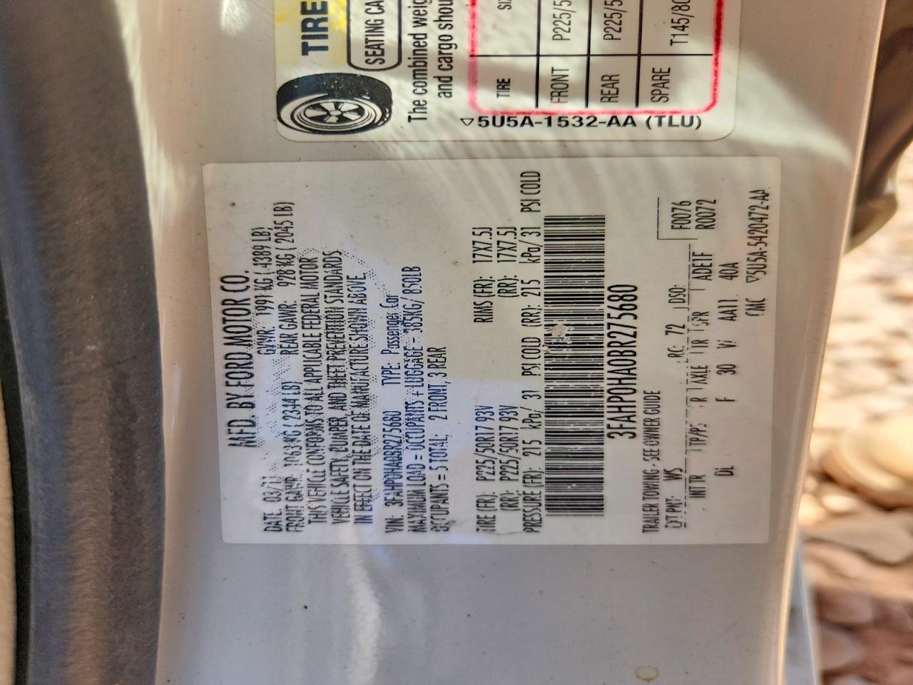 2011 FORD FUSION