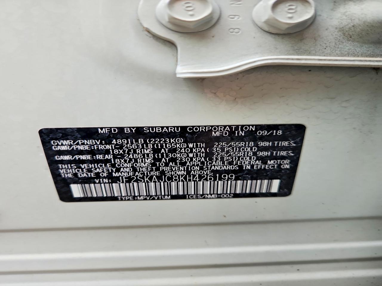 2019 SUBARU FORESTER