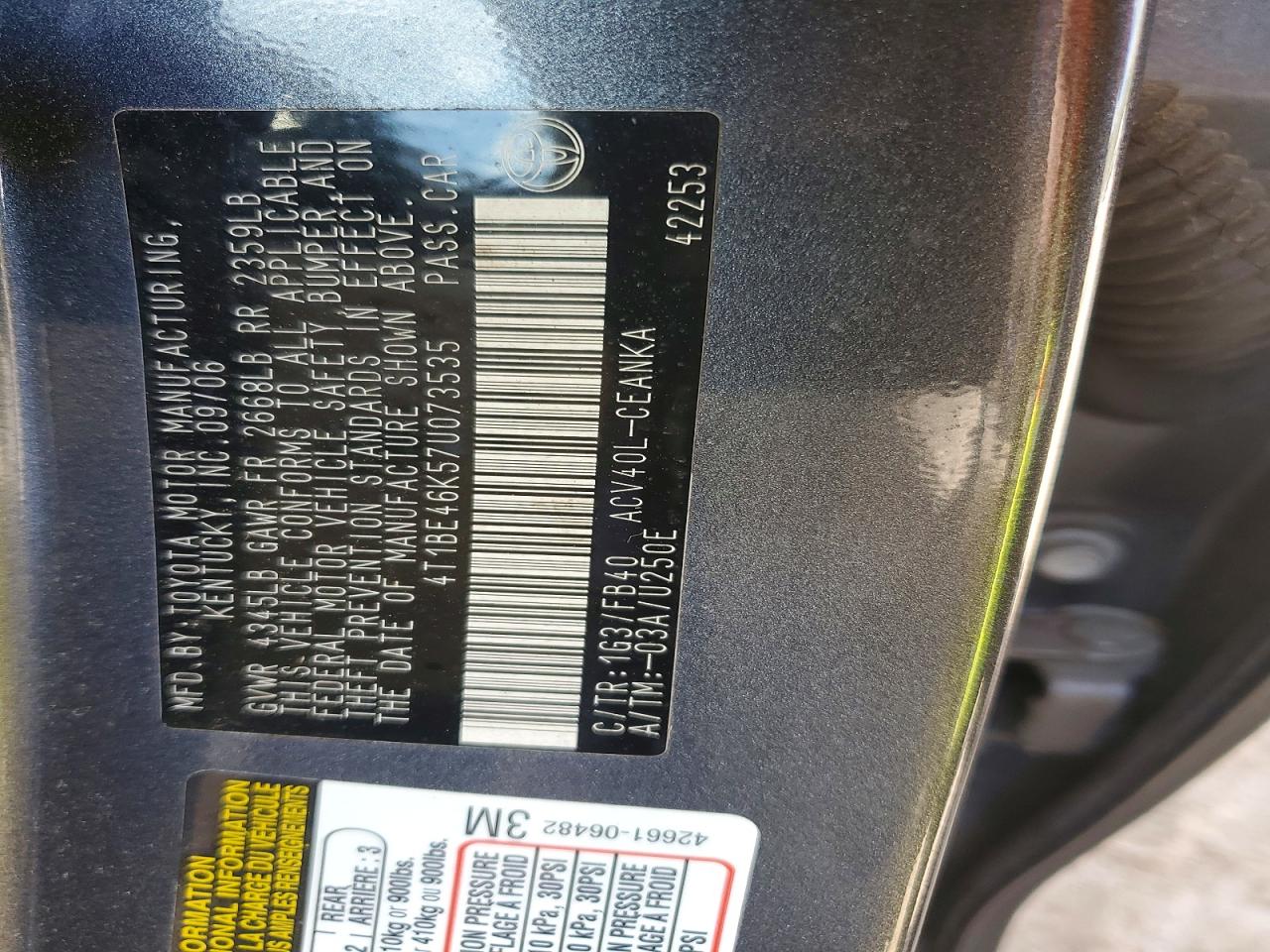 2007 TOYOTA CAMRY
