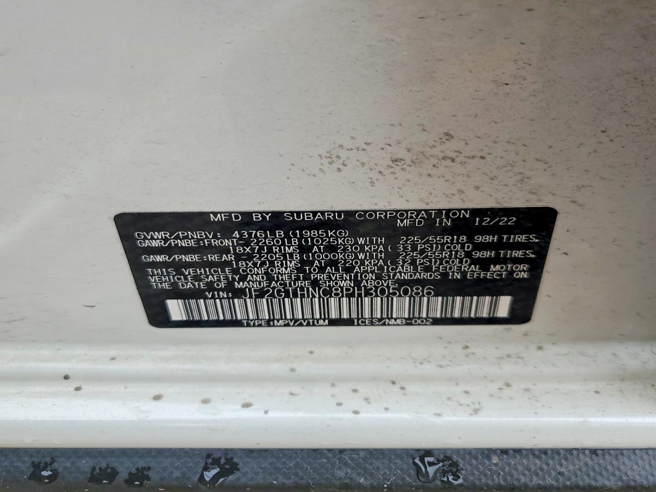 2023 SUBARU CROSSTREK
