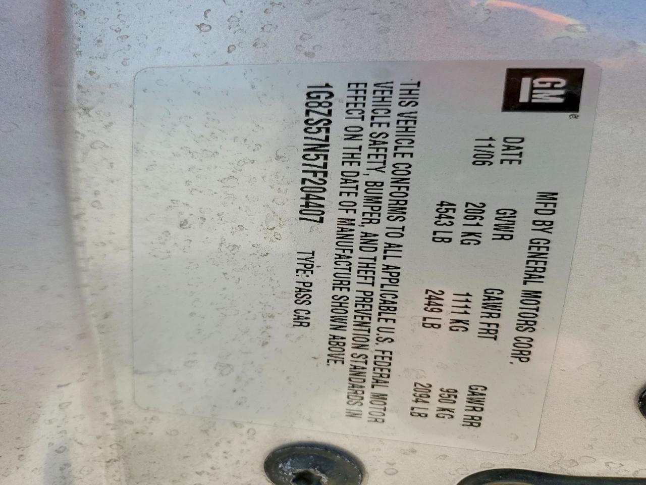 2007 SATURN AURA