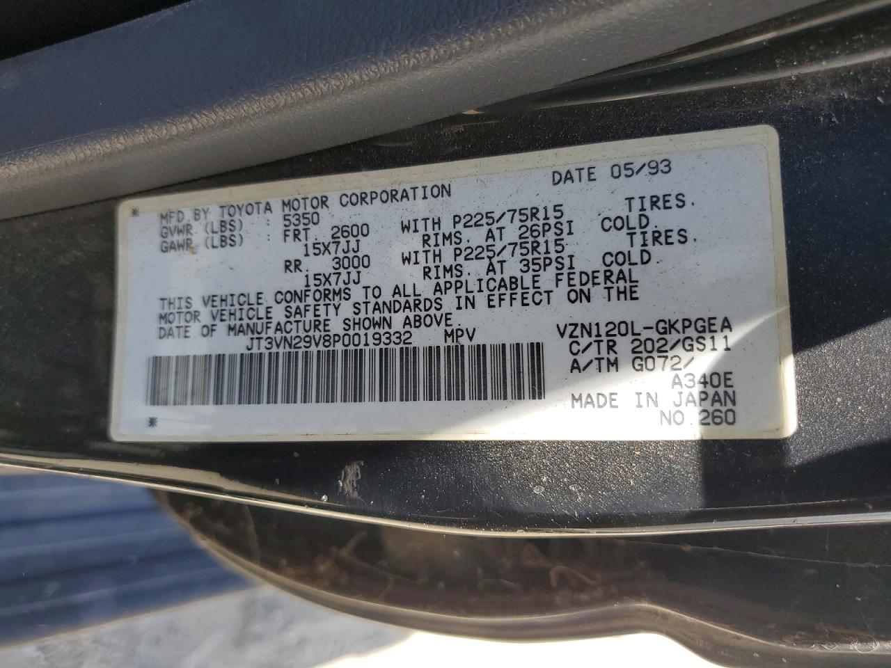 1993 TOYOTA 4RUNNER
